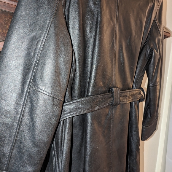 Here & Now New York Vintage Black Full Zip Heavy Weight Leather Jacket Size M - Picture 12 of 15